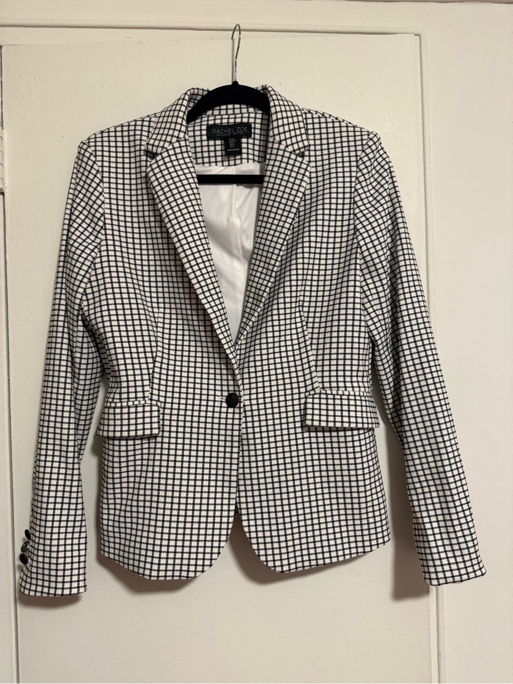 Rachel Zoe Black and White Checked Blazer